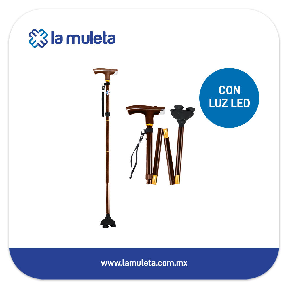 Bastón de Aluminio Plegable "Easy Tip" con Luz LED Metix