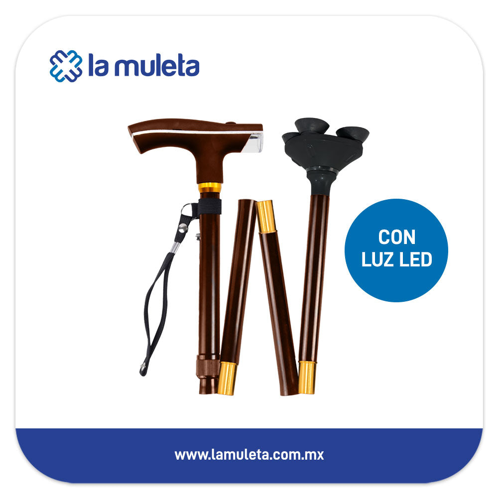 Bastón de Aluminio Plegable "Easy Tip" con Luz LED Metix