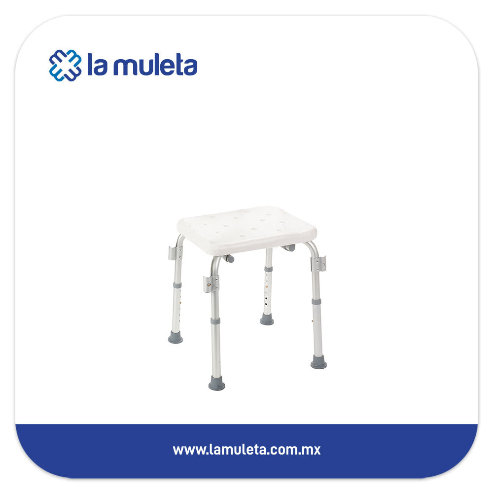 Banco para Ducha con Respaldo y Agarraderas Desmontables Metix