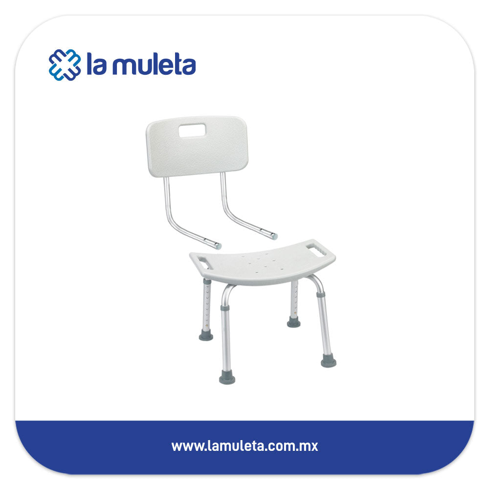 Banco para Ducha con Respaldo Desmontable Metix