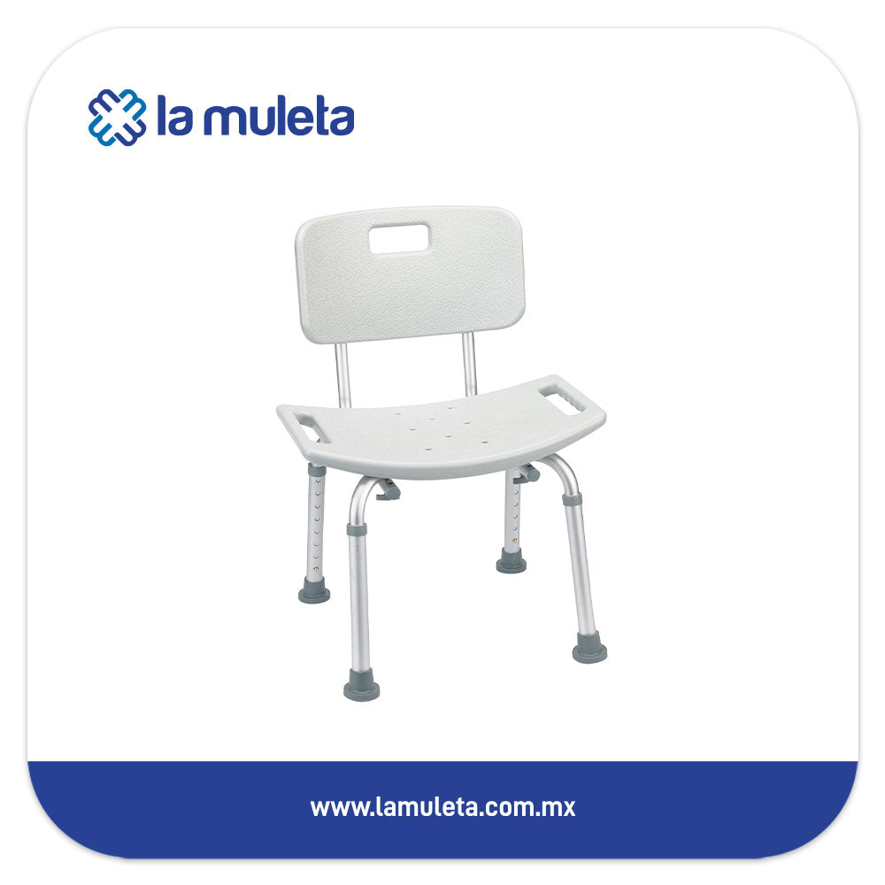 Banco para Ducha con Respaldo Desmontable Metix