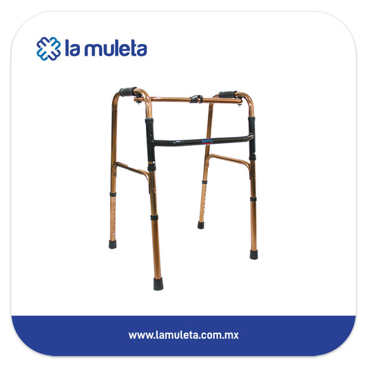 Andadera de Aluminio Plegable Recíproca Bronce Metix