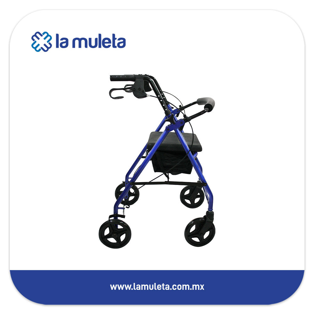 Andadera Rollator con Asiento y Bolsa Metix