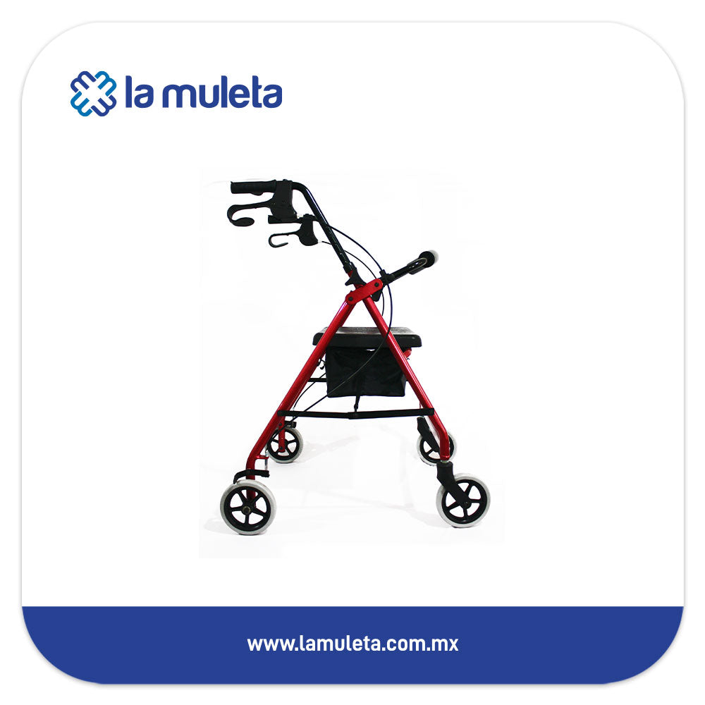 Andadera Rollator con Asiento y Bolsa Metix