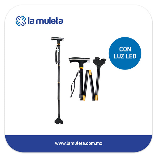 Bastón de Aluminio Plegable "Easy Tip" con Luz LED Metix